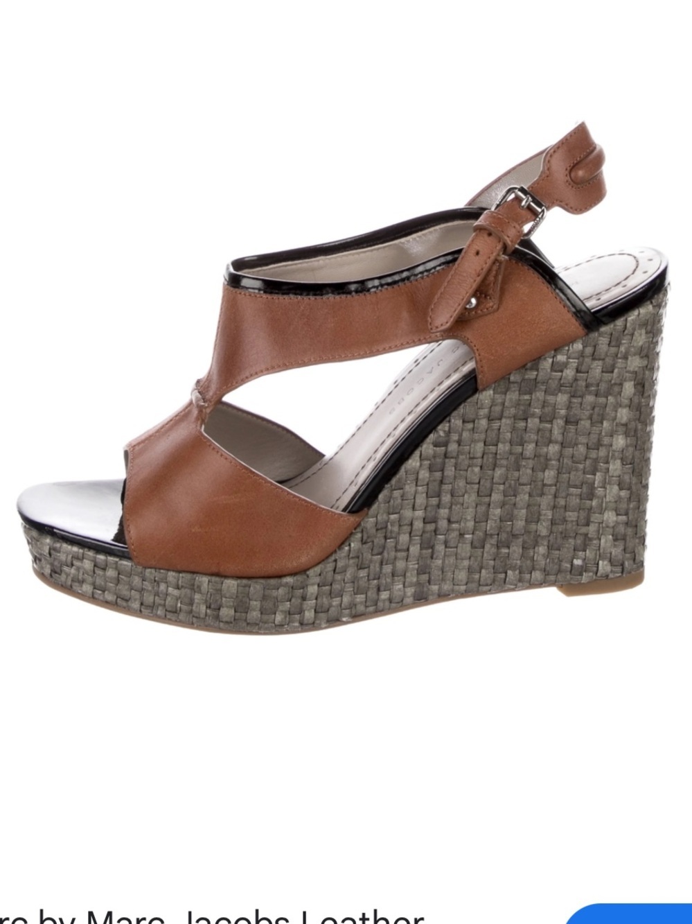 Marc by Marc Jacobs Brown and Black Leather Wedge Sandals 40